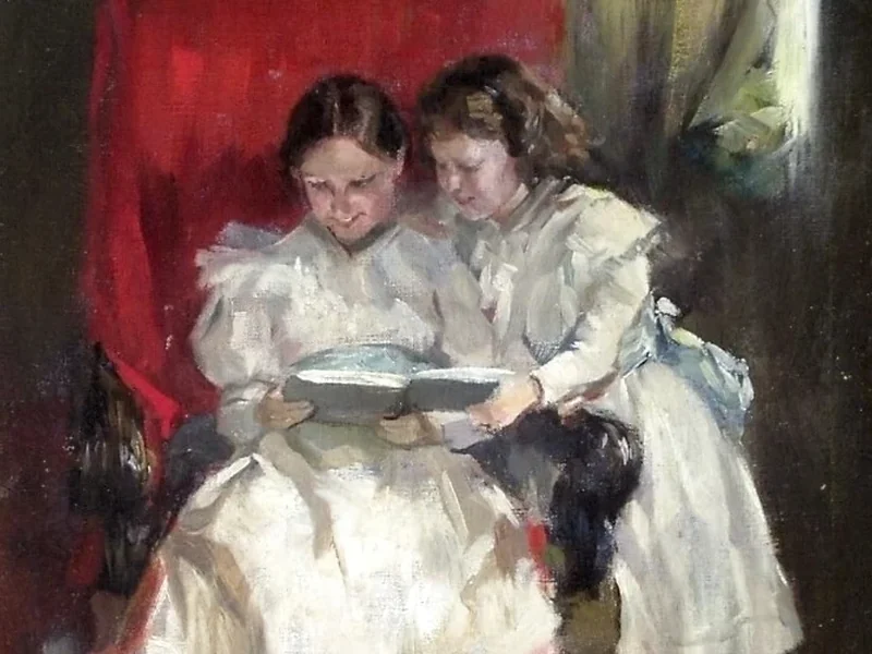 1849-Ferdinand Brütt - Le figlie di Brütt che leggono, 1898